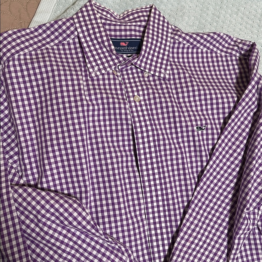 Vineyard Vines Purple Checkered Shirt